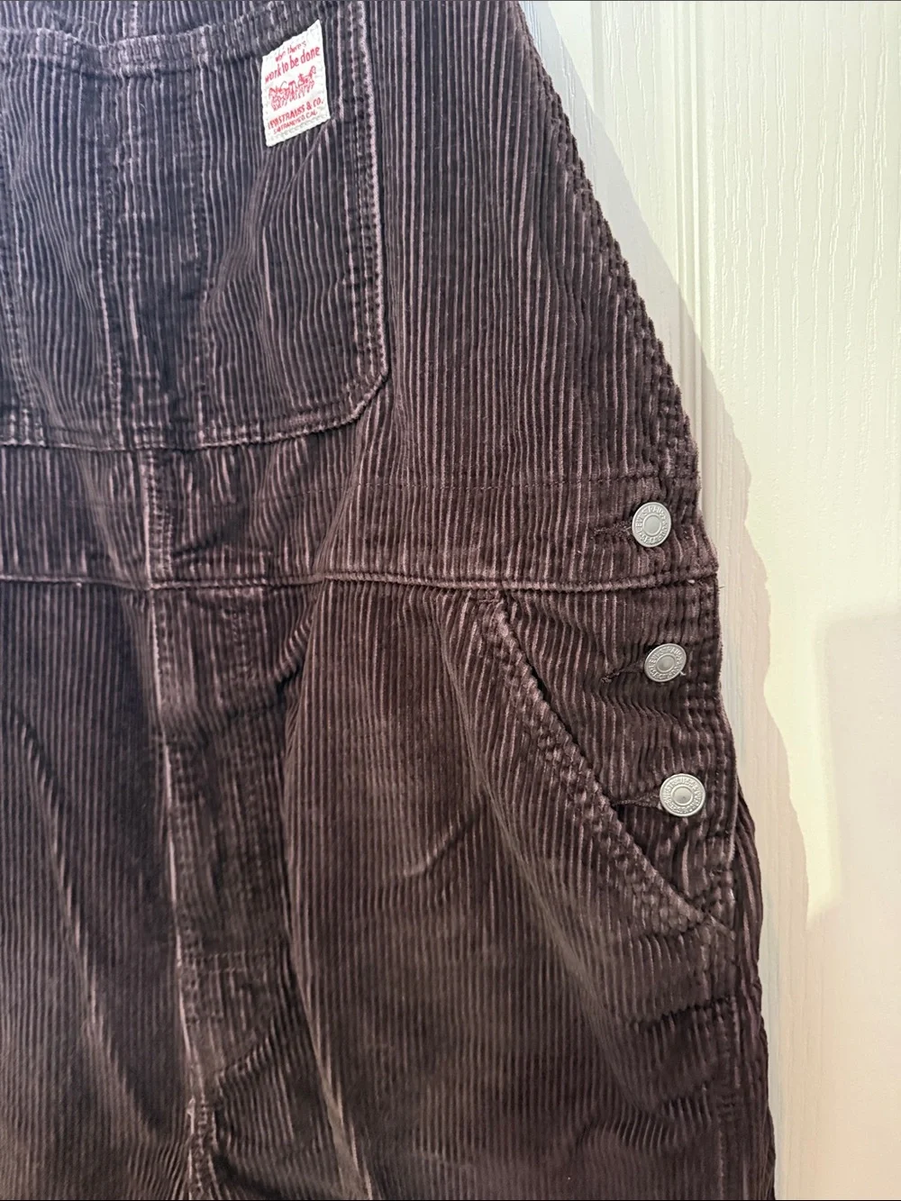 Levi's Dark Brown Corduroy Overalls